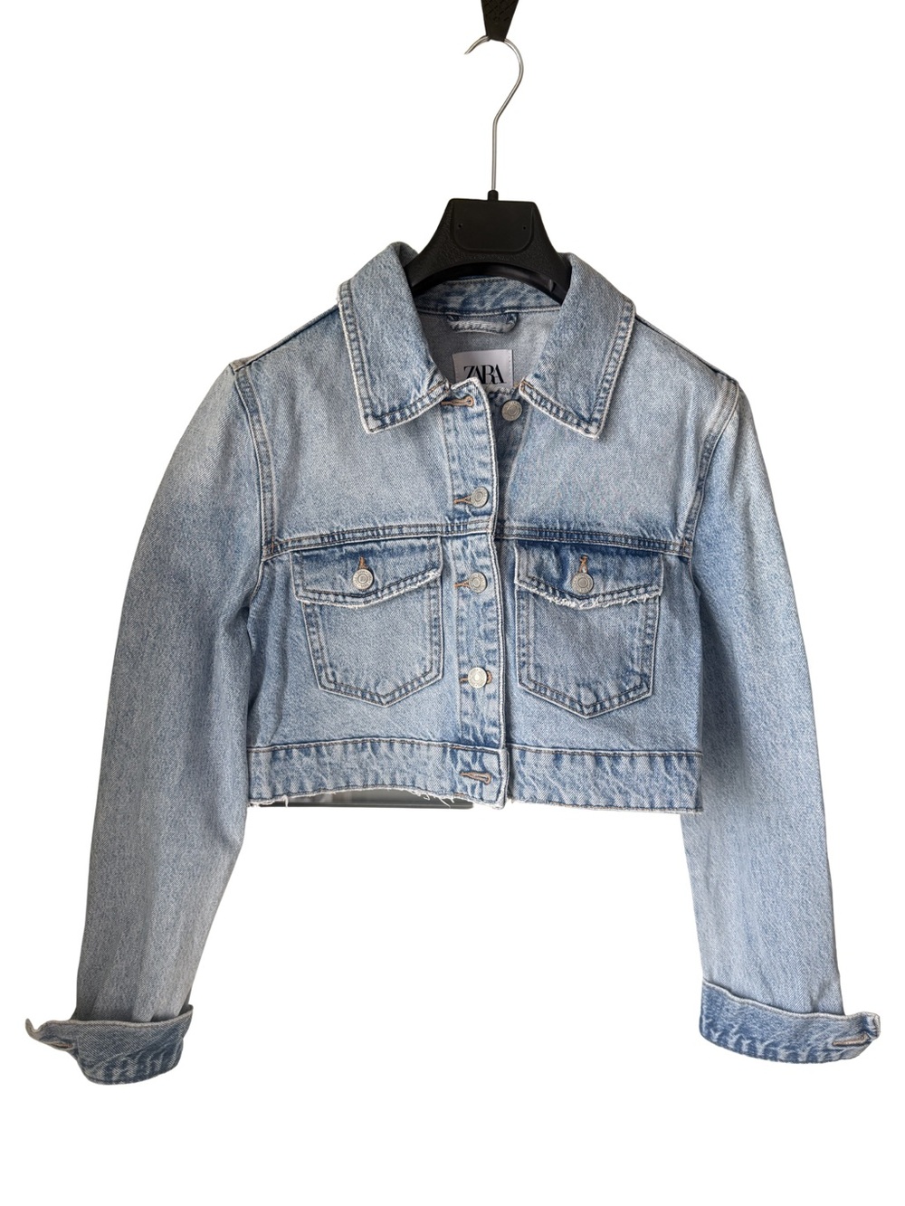 ZARA Light Wash Cropped Denim Jacket